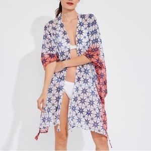 Roberta Roller Rabbit Slate Beach Shrug Coverup Sole Navy